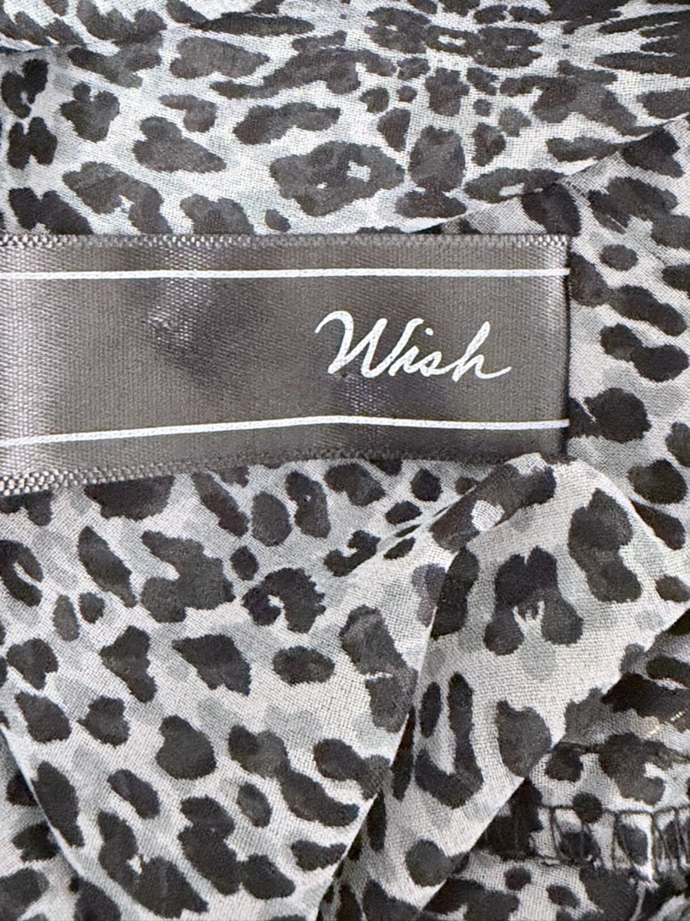 Wish Black White Animal Print Blouse Peplum Gold Button Front Large - Picture 3 of 11